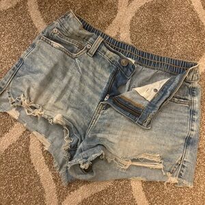 Aerie Light Blue Distressed Jean Shorts